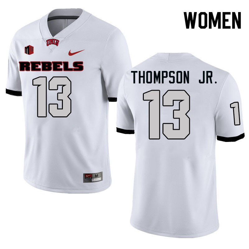 Women #13 Corey Thompson Jr. UNLV Rebels College Football Jerseys Stitched-White